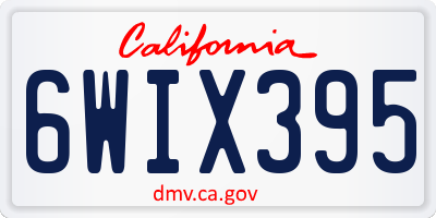 CA license plate 6WIX395