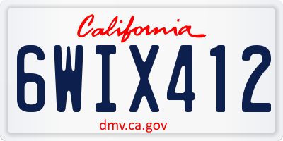 CA license plate 6WIX412
