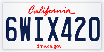 CA license plate 6WIX420