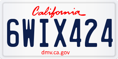 CA license plate 6WIX424