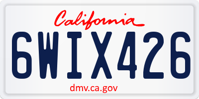 CA license plate 6WIX426