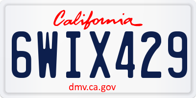 CA license plate 6WIX429