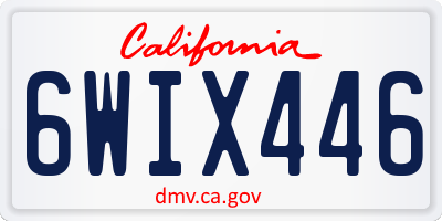CA license plate 6WIX446