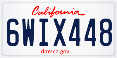 CA license plate 6WIX448