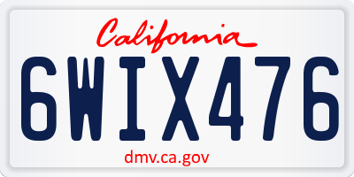 CA license plate 6WIX476