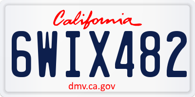 CA license plate 6WIX482
