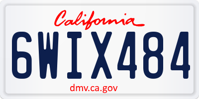 CA license plate 6WIX484