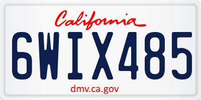 CA license plate 6WIX485