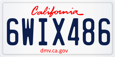 CA license plate 6WIX486
