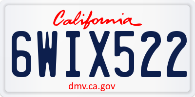 CA license plate 6WIX522