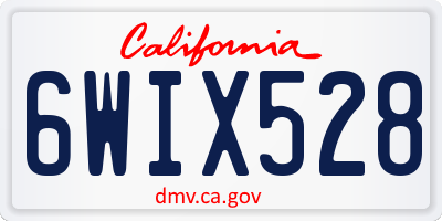 CA license plate 6WIX528