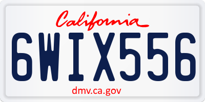 CA license plate 6WIX556