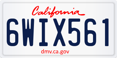 CA license plate 6WIX561