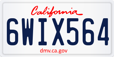 CA license plate 6WIX564