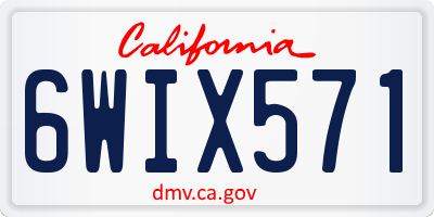 CA license plate 6WIX571