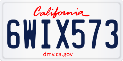 CA license plate 6WIX573