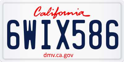 CA license plate 6WIX586