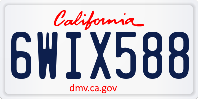 CA license plate 6WIX588