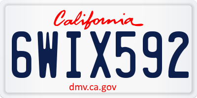 CA license plate 6WIX592