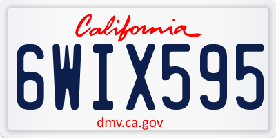 CA license plate 6WIX595