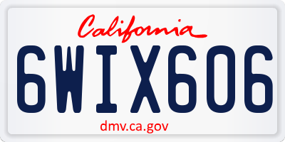 CA license plate 6WIX606