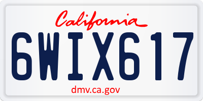 CA license plate 6WIX617