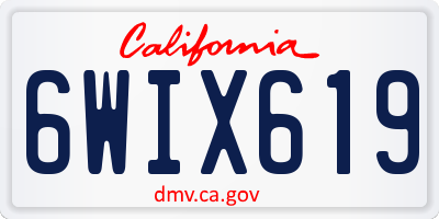 CA license plate 6WIX619