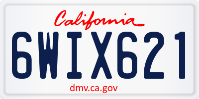 CA license plate 6WIX621