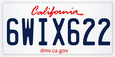 CA license plate 6WIX622