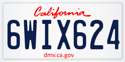 CA license plate 6WIX624