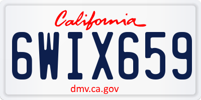 CA license plate 6WIX659