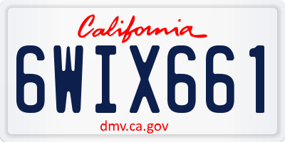 CA license plate 6WIX661