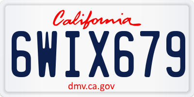 CA license plate 6WIX679