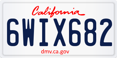 CA license plate 6WIX682