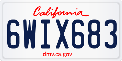 CA license plate 6WIX683