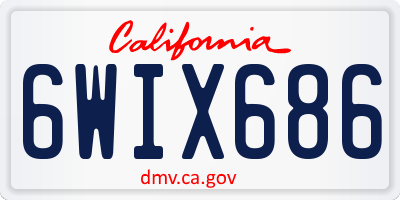 CA license plate 6WIX686