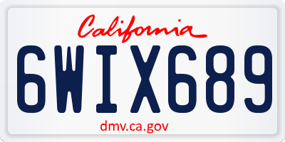 CA license plate 6WIX689