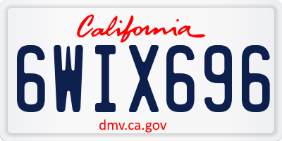 CA license plate 6WIX696