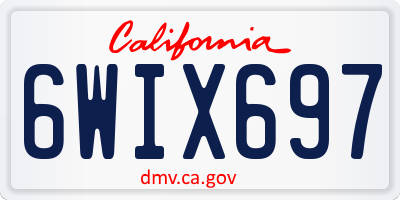 CA license plate 6WIX697