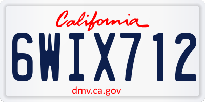 CA license plate 6WIX712
