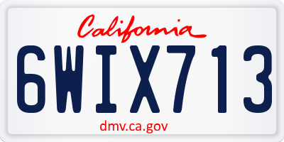 CA license plate 6WIX713