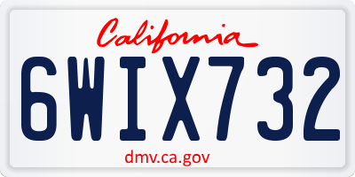 CA license plate 6WIX732