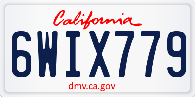 CA license plate 6WIX779