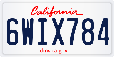 CA license plate 6WIX784