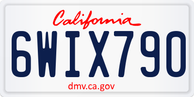 CA license plate 6WIX790