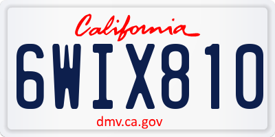 CA license plate 6WIX810