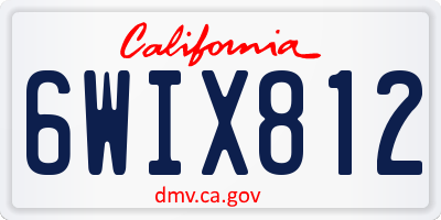 CA license plate 6WIX812