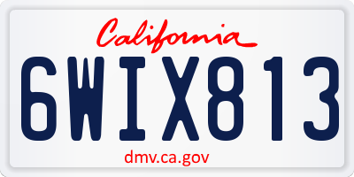 CA license plate 6WIX813