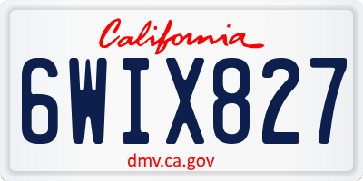 CA license plate 6WIX827
