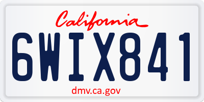 CA license plate 6WIX841